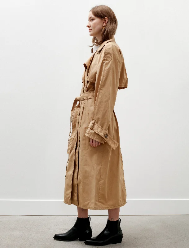 Capelet Trench Coat Khaki Beige