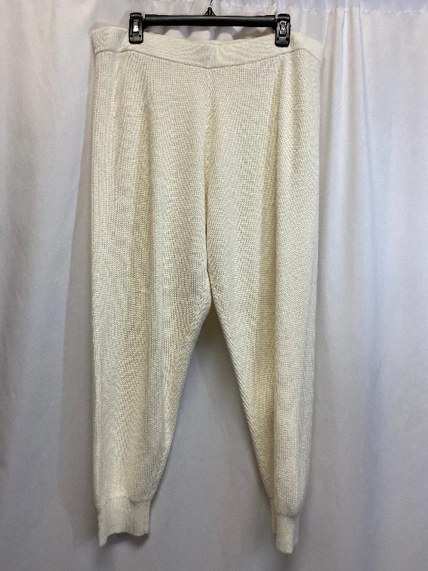 Pajama Pants By Clothes Mentor In Cream, Size: Xl