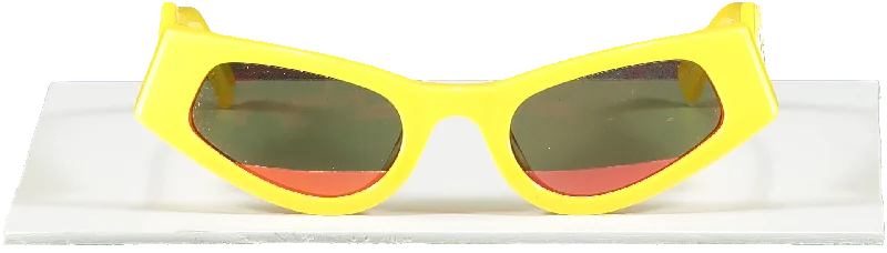 Viktor & Rolf Yellow "go To Hell" Printed Cat-eye Sunglasses