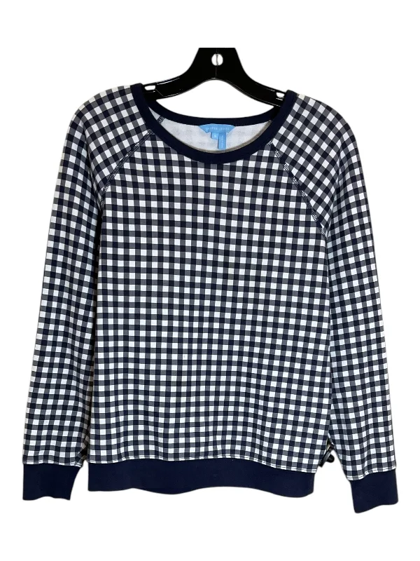 Top Long Sleeve By Draper James In Blue & White, Size: S